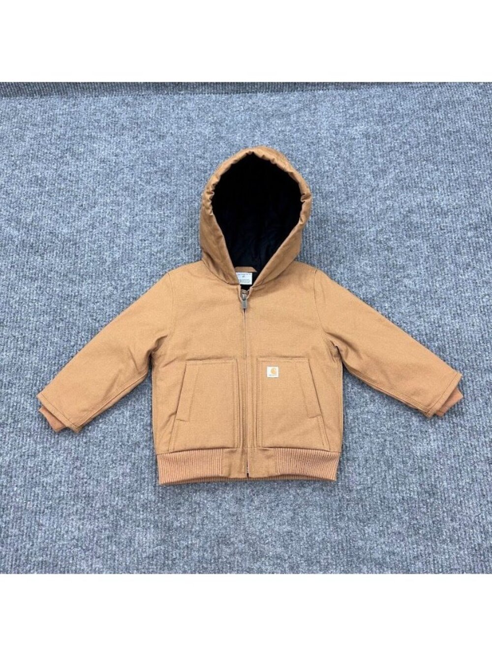 Carhartt Canvas Insulated Hooded Active Jacket Full Zip Warm Winter Kids Size 3T